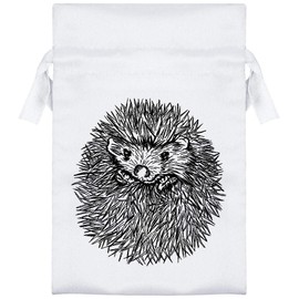 Azeeda 15cm 'Cute Hedgehog' Satin Drawstring Bag/Pouch (SB00013406)