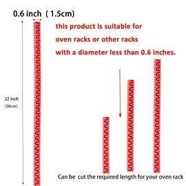 Extra Long 22 inch Oven Rack Cover Silicone Oven Rack Guards Heat Resistant Oven Rack Shields Oven Rack Edge Protector BPA PFOA Free,Protect Against Burns&Scars,Fit on All Standard-Sized Ovens,Red