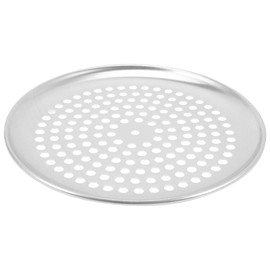 FRCOLOR Stainless Steel Pizza Pan with Holes Non-Stick Perforated Pizza Baking Tray for Oven Rust-Resistant Round Crisper Pan for Pastries & Sandwiches