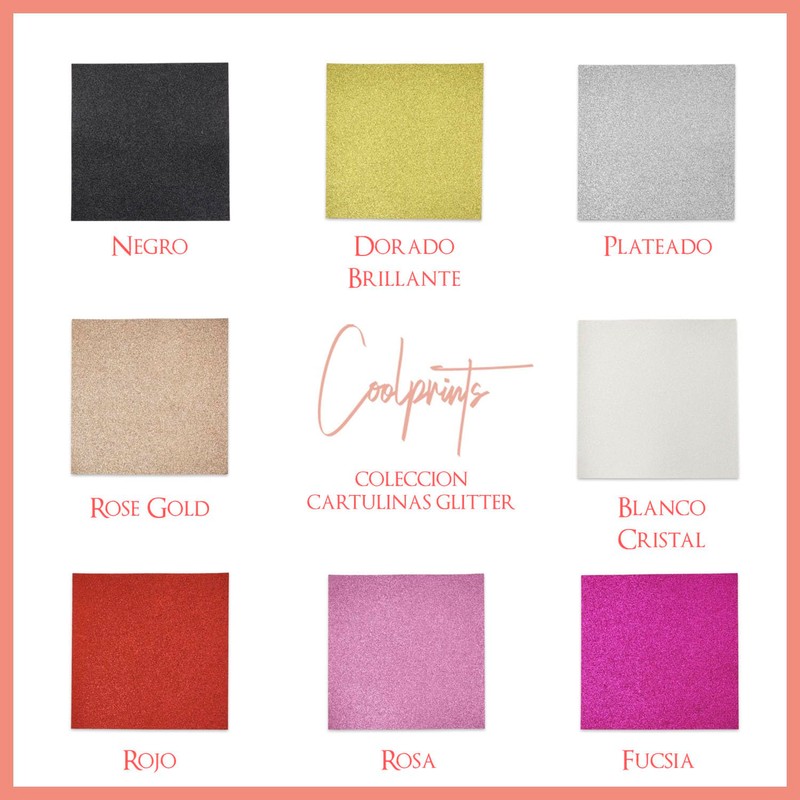 Coolprints Cartulina Diamantada Glitter Purpurina Premium 280gr 30cm x 30cm