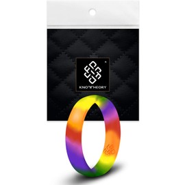 Knot Theory Double Rainbow Silicone Ring for Men Women - 5.6mm Wedding Band Size 8