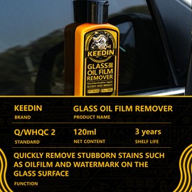 KEE KEEDIN Degreaser Car Glass Oil Film Cleaner Window Cleaner for Car Windshield to Remove Oil & Water Stains Without Damaging Glass include Towel& Sponge