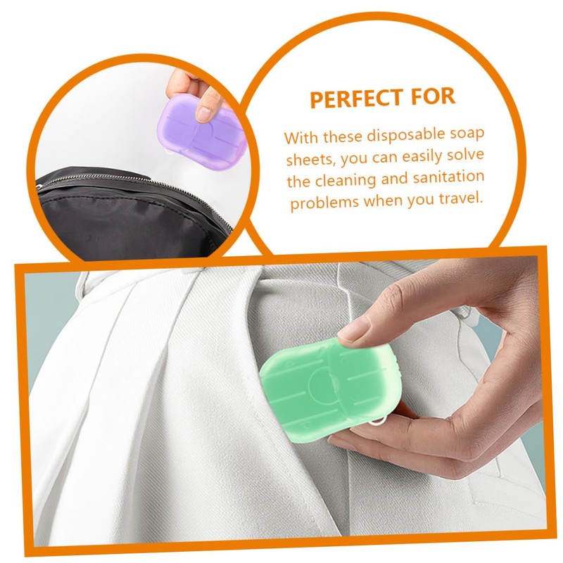 WHAMVOX 4 Pack Pp Travel Soap Sheets Hand Wash Soap
