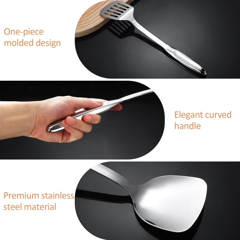 304 Stainless Steel Kitchen Utensils Set, 10 Pcs Stainless Steel
