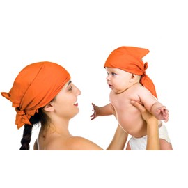 Qraftsy Triangle Solid Bandanas - 9 Pack - Kerchiefs and Head Scarf (Orange)