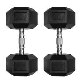 Ritfit 5-650 LBS PVC Encased Hex Dumbbell Sets with Optional Rack for Home Gym, Hand weight with Chrome Handle for Strength Training,Workouts,45LB