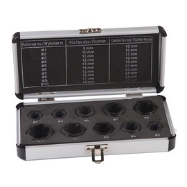 10 Pcs Nut Remover Set for Impact Nuts, Screw Extractors, Socket Wrenches, Damaged Rusty Rounded Screw Removal Tool (10 Pcs)