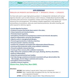 NOVA Probiotics Vegan Ultra Strength & Travel 73 Billion Probiotics per Capsule-30 VCaps