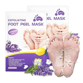 2 Pares de Mascarilla Exfoliante de Pies Eliminar la Piel Muerta, Máscara de Pie, Exfoliating Foot Mask and Hydrating Foot Peel Mask para Eliminar Cal
