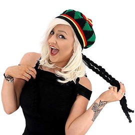 Rastafarian Knitted Braid Hat with Dreadlocks