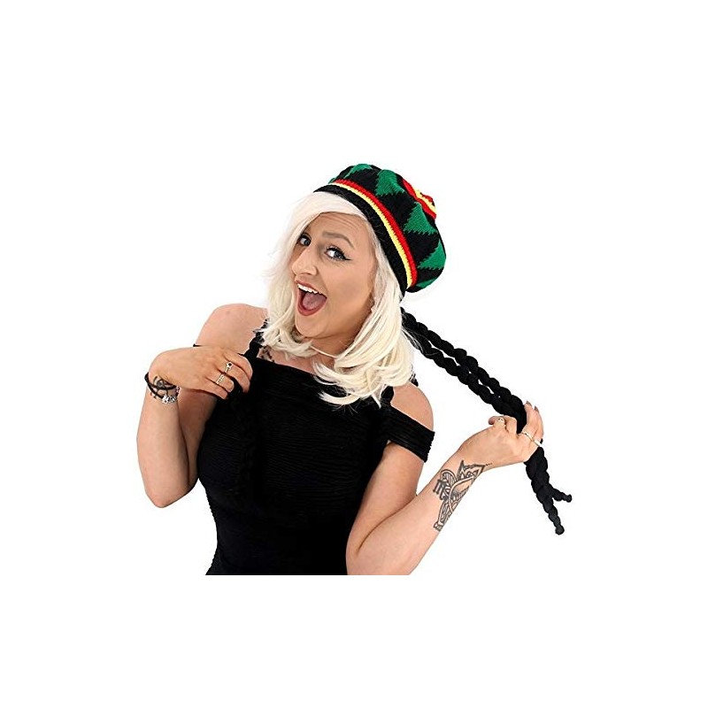 Rastafarian Knitted Braid Hat with Dreadlocks