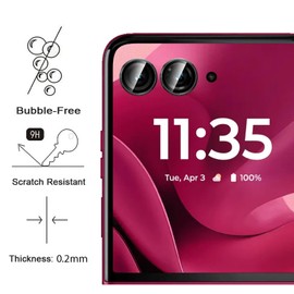 GIOPUEY [Complete Protection Camera Protection Compatible with Motorola Razr 60 Ultra, [Double Protection] Metal Ring + Protective Glass, Camera Protection - Black