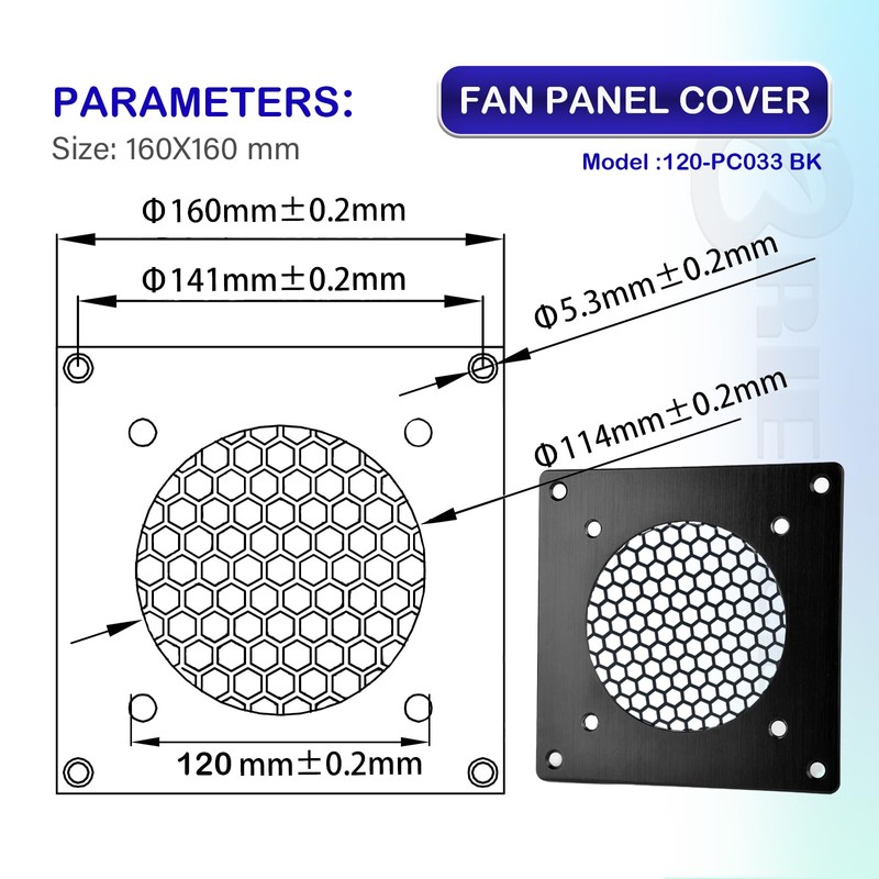 BRIEFCEC Ventilation Grille 120MM Ventilation Mesh for PC Computer AV