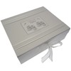 White Cotton Cards Gorgeous Twins, Large Keepsake Box, Silver Booties