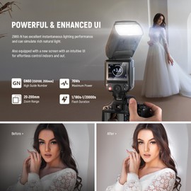 NEEWER Z880-N 2.4G i-TTL Camera Flash Speedlite for Nikon, Upgraded UI, Adjustable Modeling Lamp, TTL/M Quick Switch TCM Key, 76Ws Speedlight 1/8000s HSS 7.4V/2600mAh Battery 480 Full Power Flash