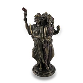 Veronese Designs 8 1/4" Tall Hecate Greek Triple Goddess of Magic Statue Cold Cast Resin Antique Bronze Finish Moon Goddess Sculpture