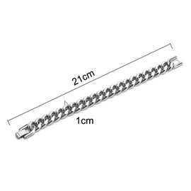 JSTHHTT Men's Bracelet, Men's Bracelet, Heavy Links Cuban Link Bracelet, Men's Silver, Bracelet Silver Men's Silver Bracelet, Men's Silver Bracelet, Men's Gifts for Father, Boyfriend, Husband, NO, No