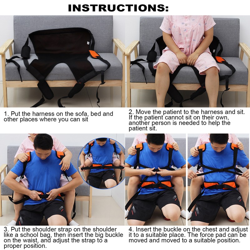 Patient Lift Sling Carrier Transferring Belt Stairs Wheelchair Lift Sling
