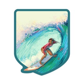 Die Cut Sticker Vitamin Sea, Coastal Series, Surfer Girl Vinyl Sticker 1 to 3 inches (Waterproof Decal for Cars, Water Bottles, Laptops, Coolers), Small