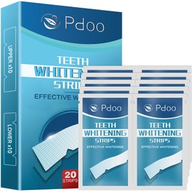 Teeth Whitening Strip 10 Treatments - Whitening Strips for Sensitive People, Fast Remove Smoking, Coffee, Wine Stains, Teeth Brightening Kit Pack of 20 Non-Slip Strips