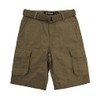 Southpole Boys' Big Belted Ripstop Basic Cargo Shorts, Olive, 12