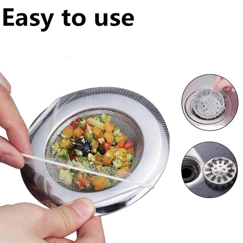Kitchen Sink Strainer Mesh Bag-100 PCS Mesh Sink Drain Strainer