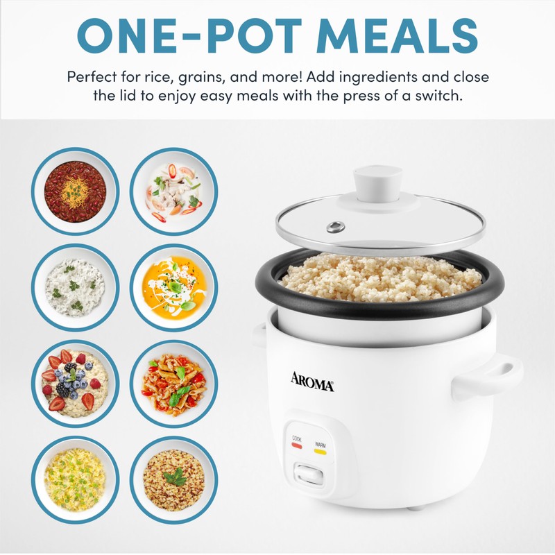 Aroma Housewares 4-Cups (Cooked) / 1Qt. Rice & Grain Cooker