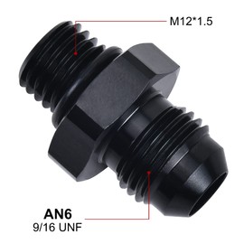 EVIL ENERGY 6AN Male Flare to M12 x 1.5mm Male Metric Fitting Adapter Aluminium Alloy 2PCS