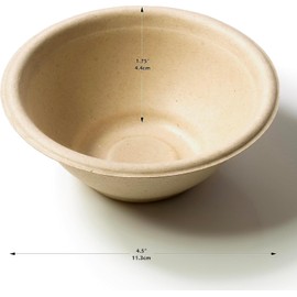 Techsol Disposable Soup Bowls - 200 Pack of 8oz Bowl Compostable Eco-Friendly and Biodegradable For Hot Cold Party Food
