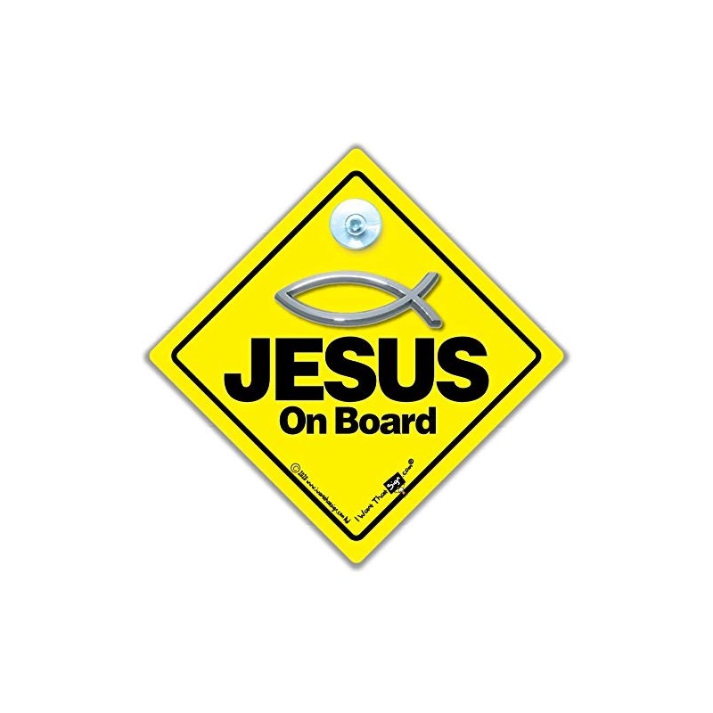 Jesus On Board Sign, Christian Car Sign Honouring Jesus Christ,