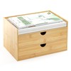 Desk Organizer with Drawers - Bamboo Desktop Organizer Storage |