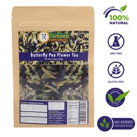 Tarkeeb Butterfly Pea Flower Tea ~ All Natural Herbal Tea | NON-GMO | Vegan | Caffeine Free| Makes Natural Blue, Iced Tea, Coolers, Cocktails, Mocktails | Indian Origin |