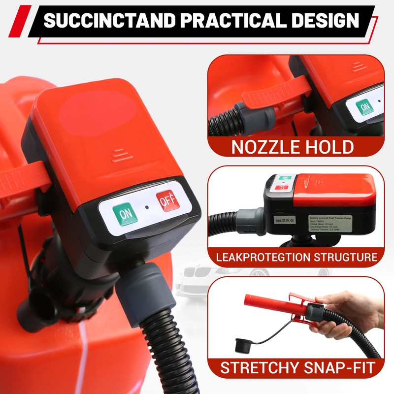 PUMPTOR Fuel Transfer Pump - Electric Gas Pump For Gas