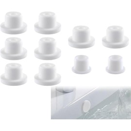 10 Pcs White Bathtub Jet Covers, Rubber Hole Plug Waterproof Tube Plugs, Non-Slip Heat-Resistant Reusable Jet Tub Cover Caps (5 Sizes17/23/25/29/31 mm)