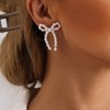 Bow Earrings for Women Sparkling Zircon Bow Tassel Earrings Ribbon