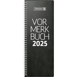 BRUNNEN Notebook Model 784 (2025), 1 Page = 2 Days, 108 × 297 mm, 192 Pages, Plastic Cover Reinforced with Hard Film, Black