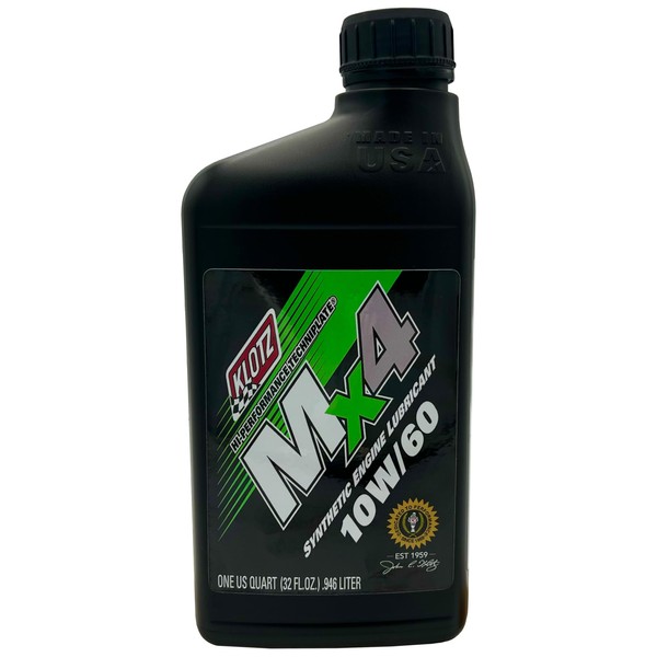 Klotz MX-4 TechniPlate, Hi-Performance Synthetic Motor Oil Lubricant for 4-Stroke
