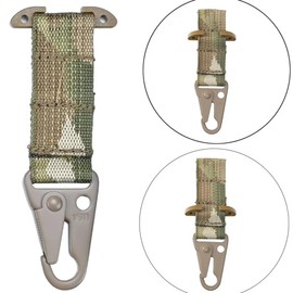 Zamudam T-Mount Molle Webbing Clash Hook Tactical Gear Clip Hanging Carabiner, Outdoor Cummerbund Belt Backpack Vest Metal Hook for Gloves Keychains EDC Accessories (3 Packs Camo)