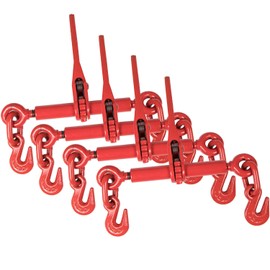 AAIN 5/16"-3/8" Ratchet Chain Binder, Load Binders with Grappling Hook, 5400LBS Working Load Limit, Support 5/16in. G70 or 3/8in. G43 Chain,Tie Down Hauling Chain Binders for Flatbed Truck Trailer