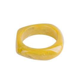 Caiyao Colorful Square Acrylic Resin Bangle Bracelet Wristbands Tortoiseshell Acetate Plate Cuff Bracelet Vintage Wide Irregular Geometric Plastic Bracelet for Women Jewelry-D yellow