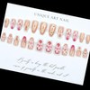 3D Flower Press on Nails Medium Almond OFDNE Pink Flower
