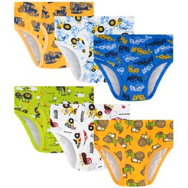 JAHSIYI Boys Underwear Size 6 100% Cotton Toddler Briefs Kids Tractor Underpants Child Calzoncillos Para Niños De 6T Años Age 5-6 Years Old Undies S Clothes 6X