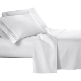 2000 Hilos Juego De Sábanas King Size 2000 Hilos, 14 Colores Color Blanco Diseño De La Tela Lisa