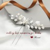 Heread Leaf Bride Wedding Hair Pins Silver Pearl Bridal Head