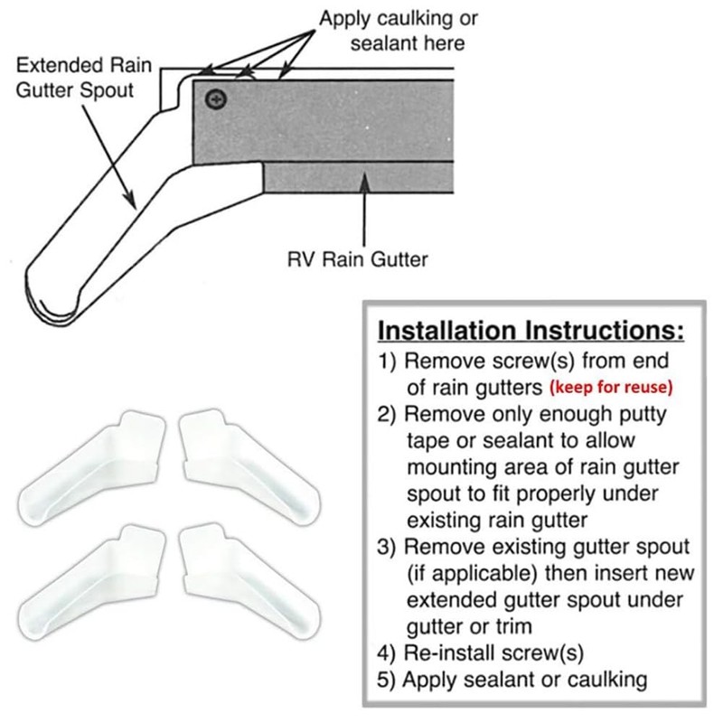 Aetherion RV Gutter Spouts, RV Rain Gutter Downspout with Extensions,