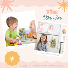 Magnetic Reward Jar for Kids, Reward Jar with Star Tokens Magnetic Task Chart Potty Training Chart for Toddlers Boys Girls Inspiring Good Behavior