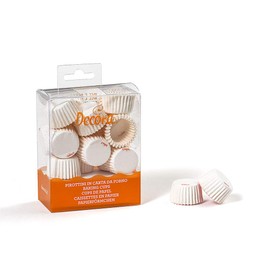 Decora, 0339754 White Bon Bon Baking Cups, Comfortable Baking Cups for Baking, Serving and Gifting Bon Bons, Heat Resistant up to 220 °C, in Practical Blister Packaging