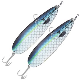 THKFISH 2 Pieces Magnum Flutter Spoon, Fishing Lure, 20/22 cm Saltwater Fishing Bait for Striped Bass, Walleye, Salmon, Big Trolling Freshwater Striper Jig Spoon, Shad Spoon P01-YUER