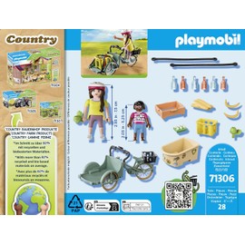 PLAYMOBIL Country 71306 Cargo Bike, Practical and Environmentally Friendly Transport, Convenient Transport of Shopping and Exciting Adventures, Toy for Children from 4 Years