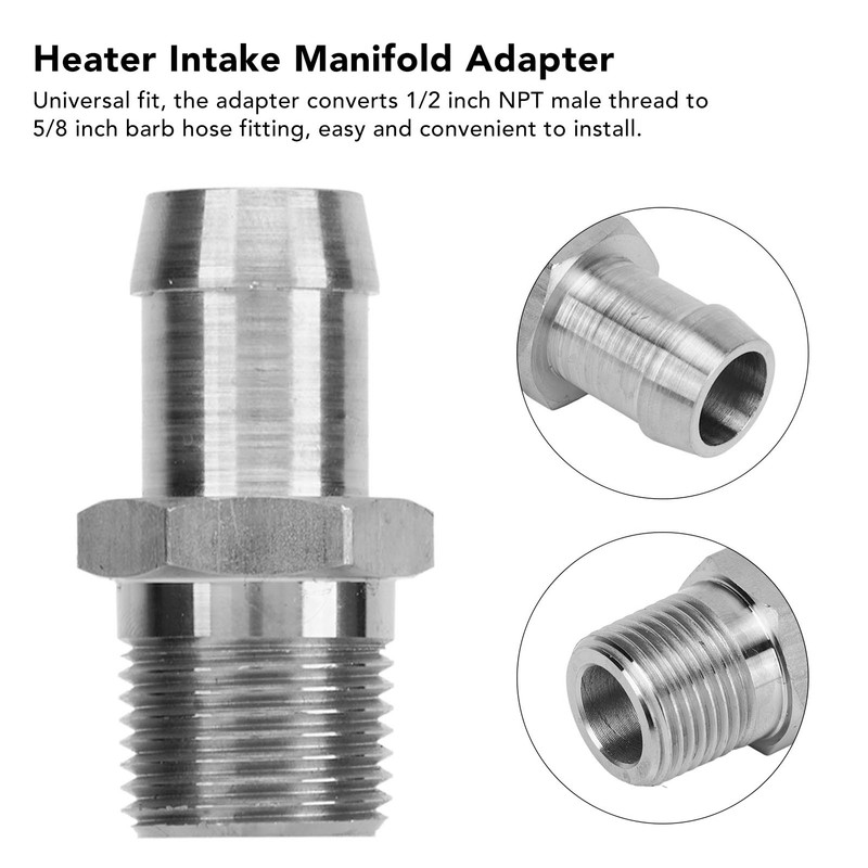 2 Pcs 1/2in NPT Male Thread to 5/8in Barb Connector